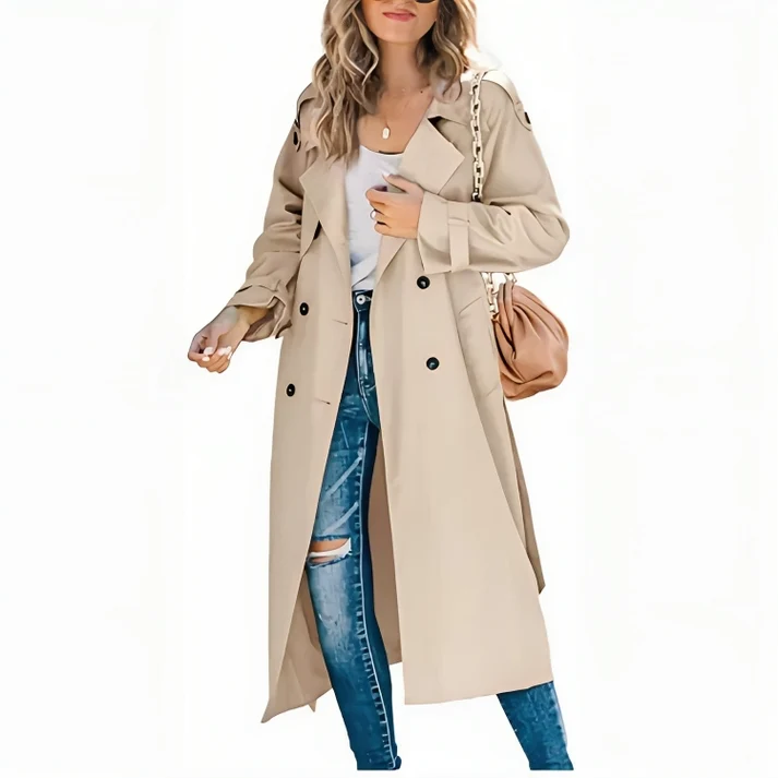 Amelie | Stilvoller Zweireihiger Trenchcoat Für Zeitlose Eleganz
