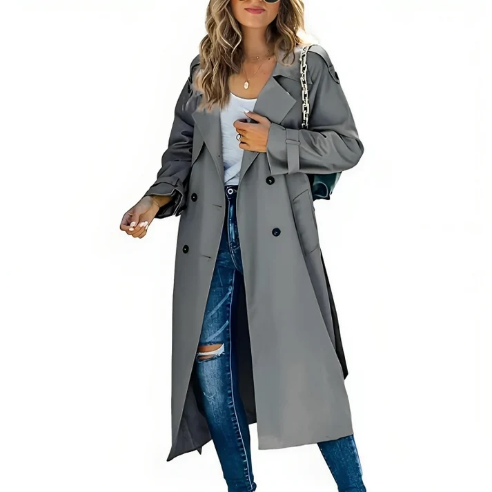 Amelie | Stilvoller Zweireihiger Trenchcoat Für Zeitlose Eleganz