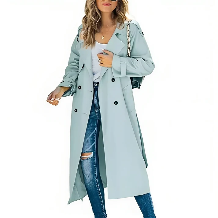 Amelie | Stilvoller Zweireihiger Trenchcoat Für Zeitlose Eleganz