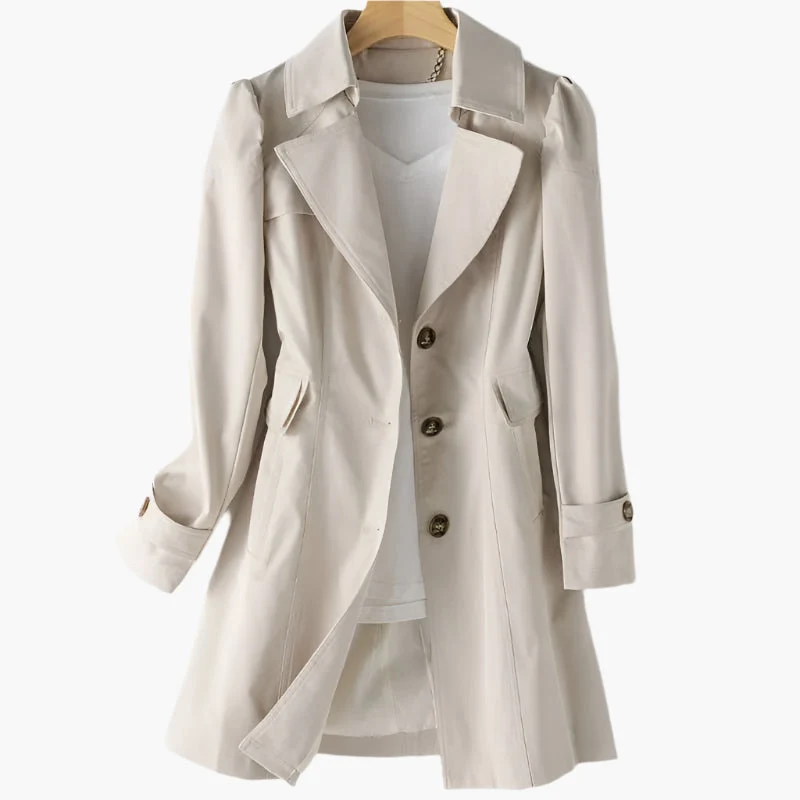 Elena | Langer Eleganter Trenchcoat Für Stilvolle Auftritte