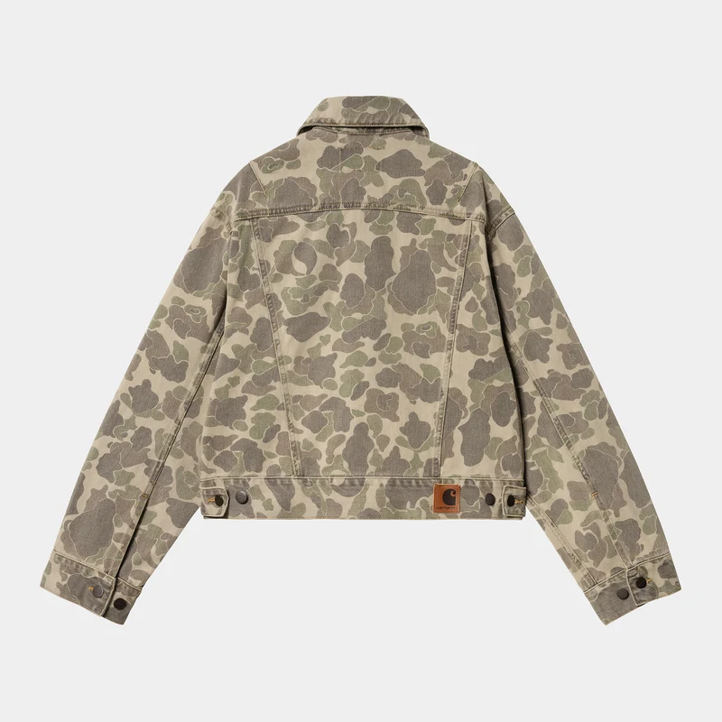 Carhartt WIP Duck Orell Jacke für Damen | Camo Duck Schwarz Gebleicht