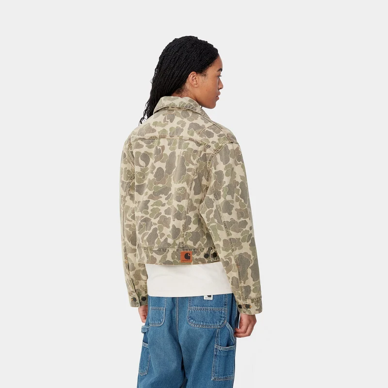 Carhartt WIP Duck Orell Jacke für Damen | Camo Duck Schwarz Gebleicht
