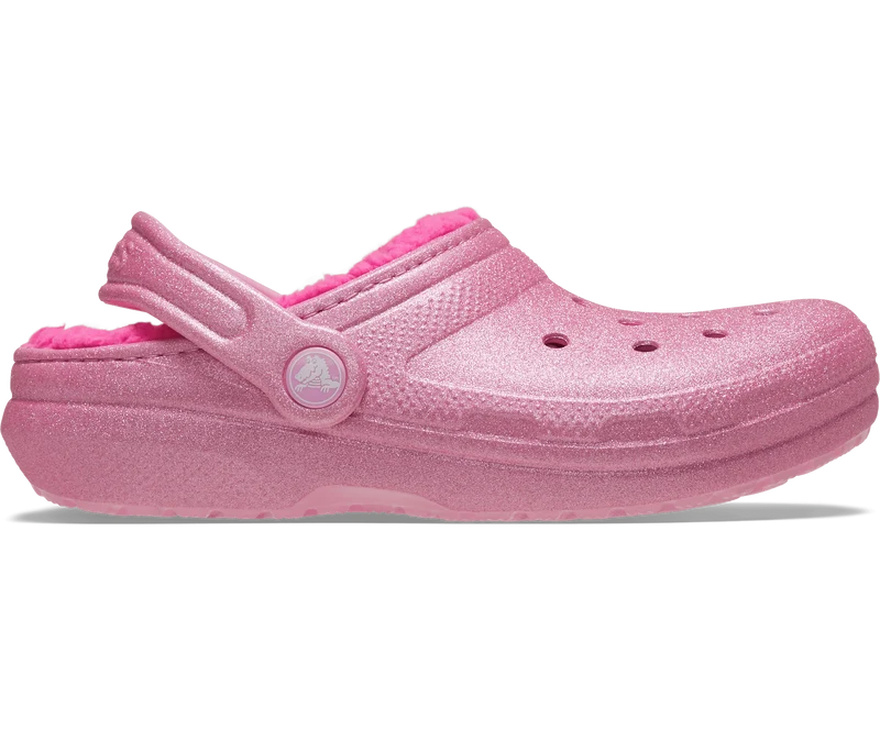 CROCS Kinder Klassischer Glitzer Lined Clog - Rosa Tweed