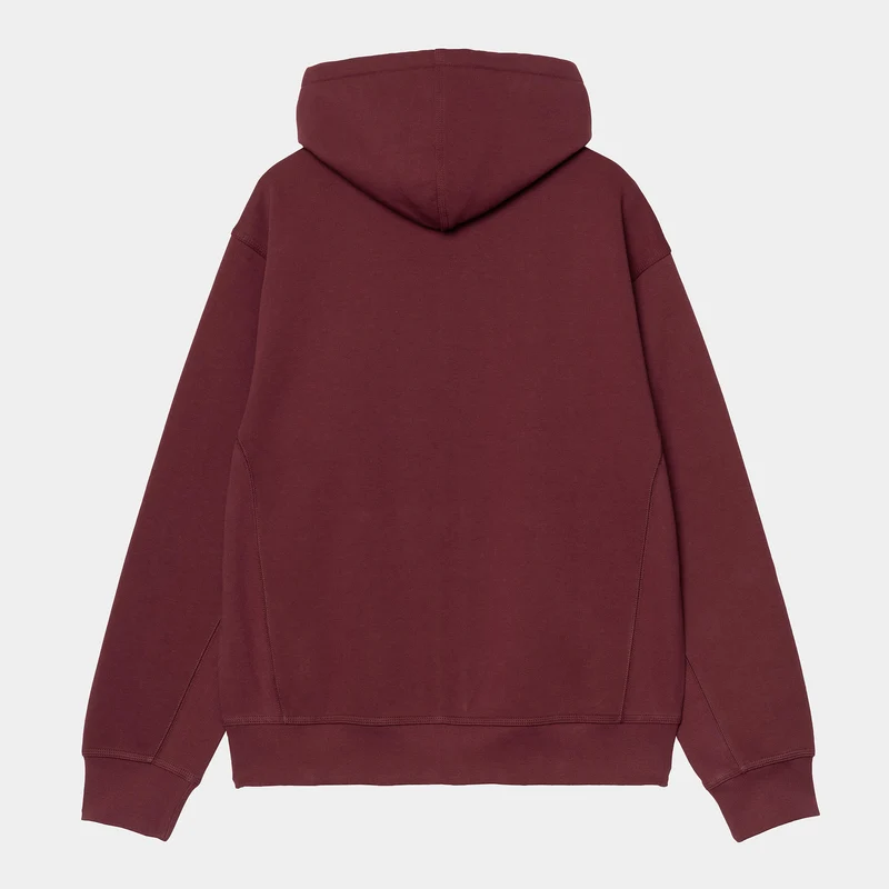 Carhartt WIP Herren American Script Kapuzenjacke mit Reißverschluss vorne – Malbec