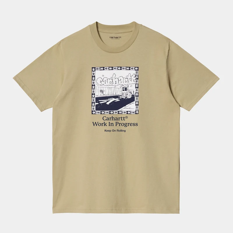 Carhartt WIP Herren Steamroller Kurzarm-T-Shirt aus Bio-Baumwolle - Ammonite