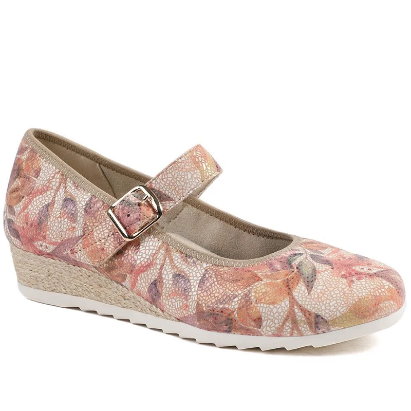 Grippy Adjustable Fasten Mary Janes - WOIL43001 / 328 882 - Pink Floral