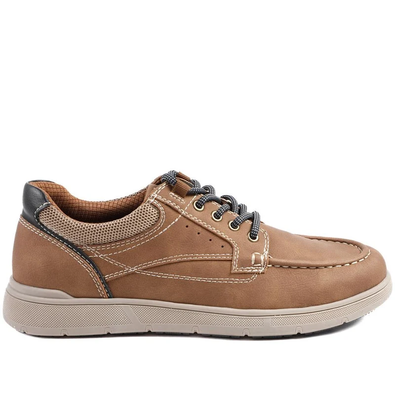 Wide Fit Casual Lace Up Shoes - GANG43003 / 329 270 - Tan