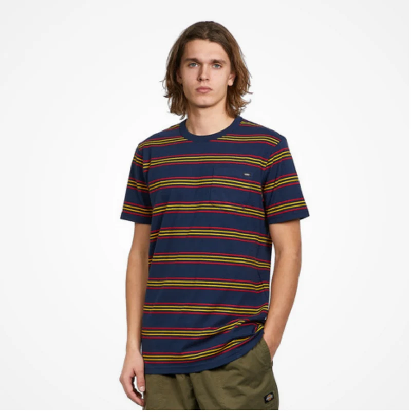 VANS Gestreiftes Herren-T-Shirt – Blau