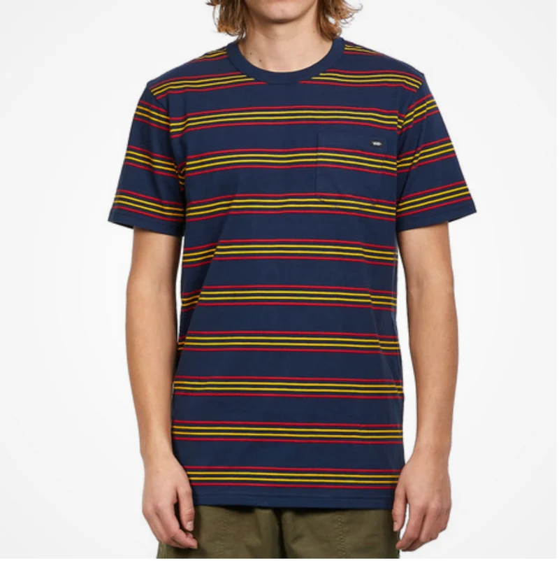 VANS Gestreiftes Herren-T-Shirt – Blau