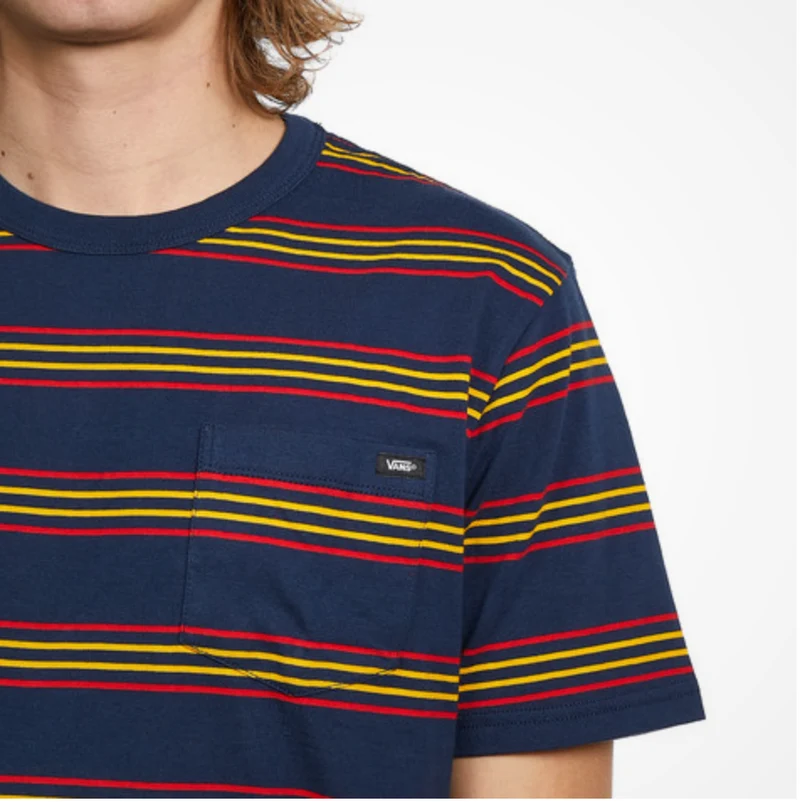VANS Gestreiftes Herren-T-Shirt – Blau
