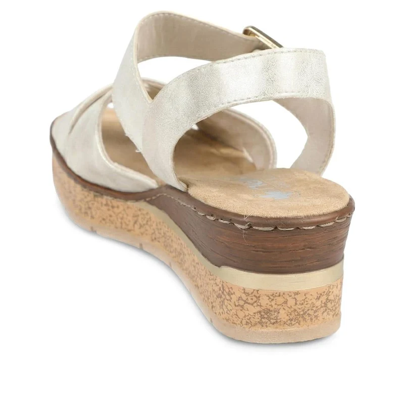 Rieker Buckle Fasten Strappy Sandals - RKR43576 / 329 207 - Metallic