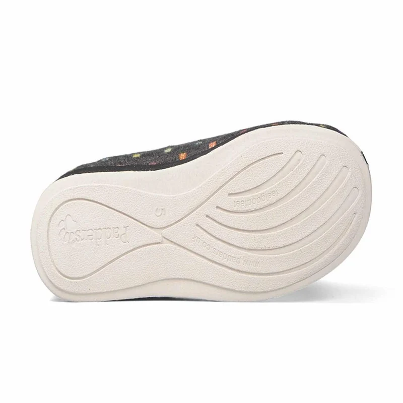 Padders Ladies Slippers 2E Fit Vulcanised - CAMILLA - Camilla / null - Navy Woven Spot