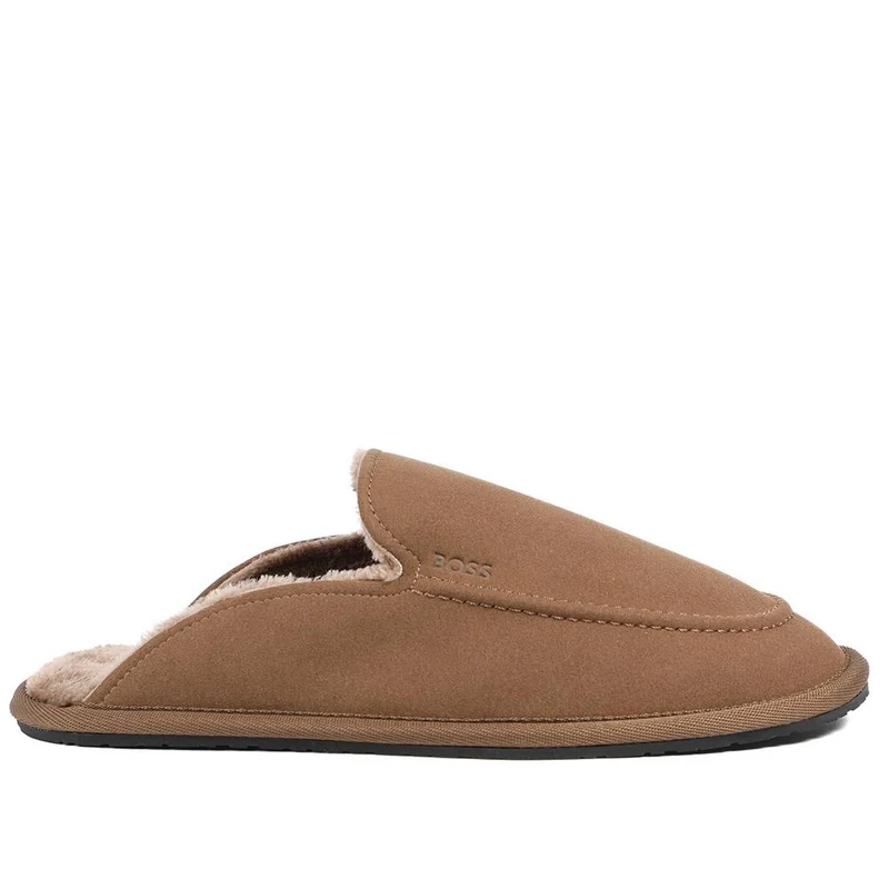 Boss Microfibre Slippers With Rubber Sole - HUGO42510 / 327 811 - Brown