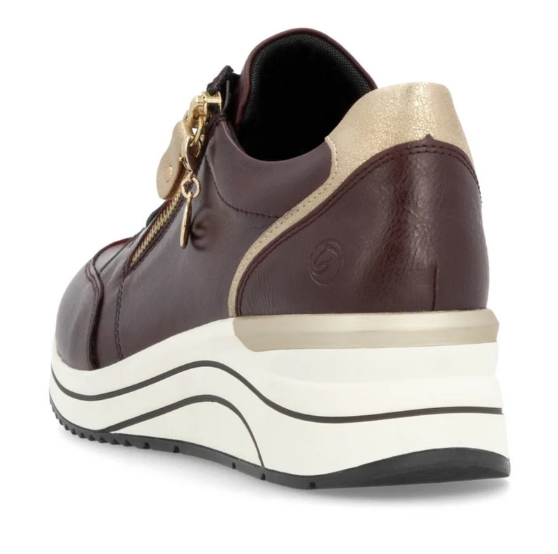 Remonte Extra breite Leder-Sneakers für Damen - Kastanienbraun