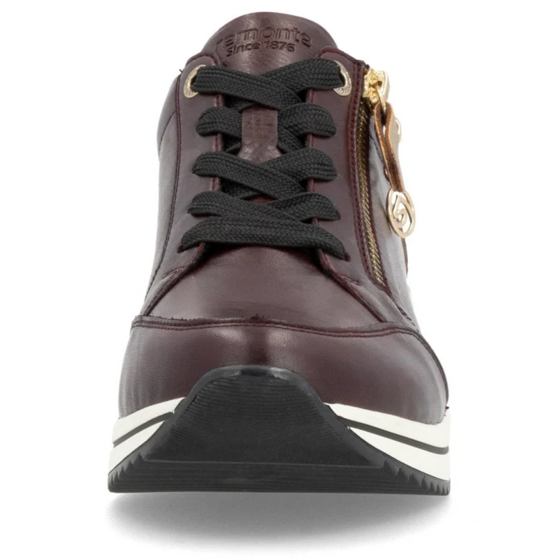 Remonte Extra breite Leder-Sneakers für Damen - Kastanienbraun