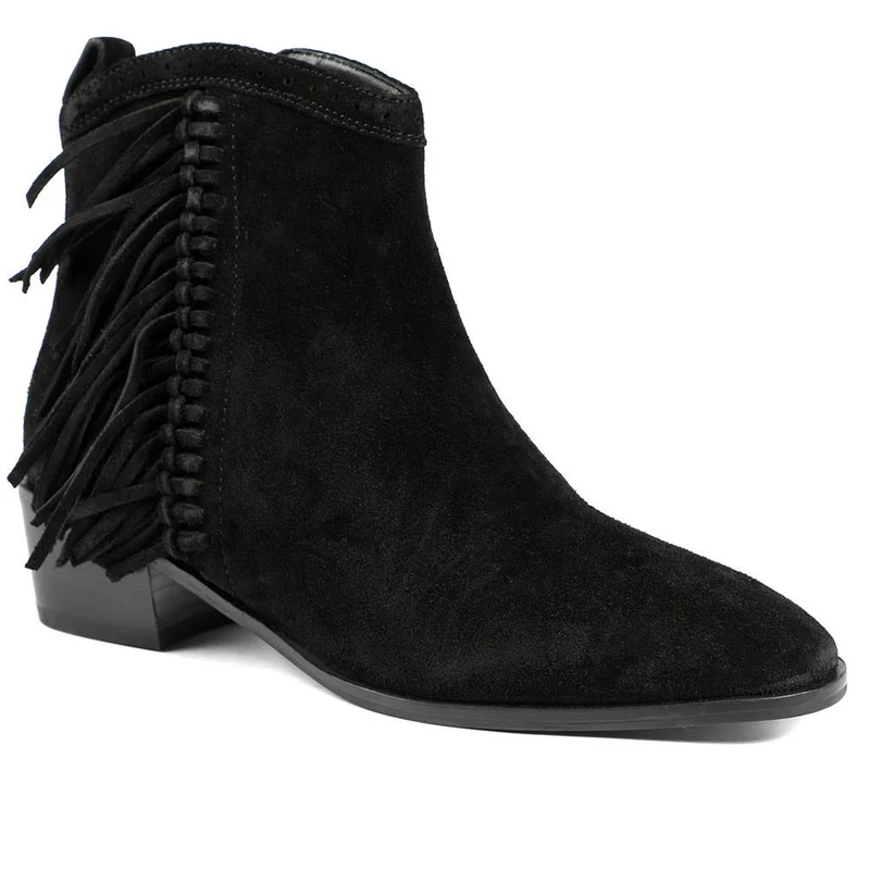 Naimh Tassel Leather Ankle Boots - NAIMH / 328 432