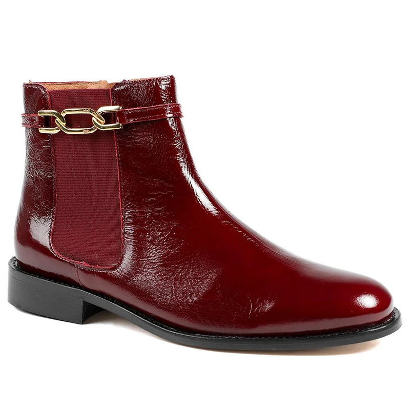 Madina Leather Elasticated Ankle Boots - MADINA / 328 557