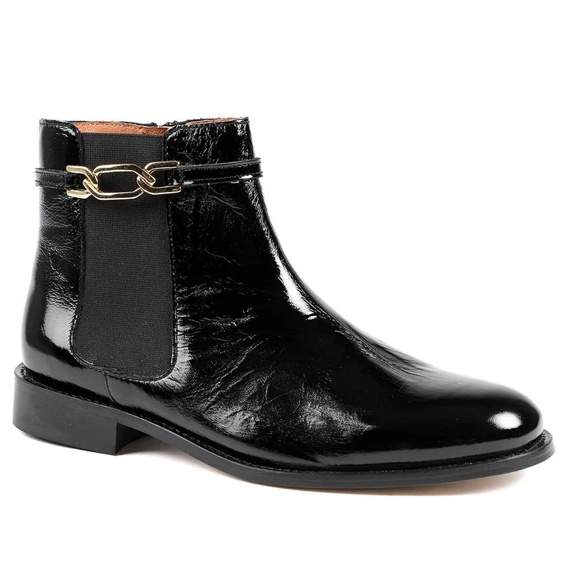 Madina Leather Elasticated Ankle Boots - MADINA / 328 557