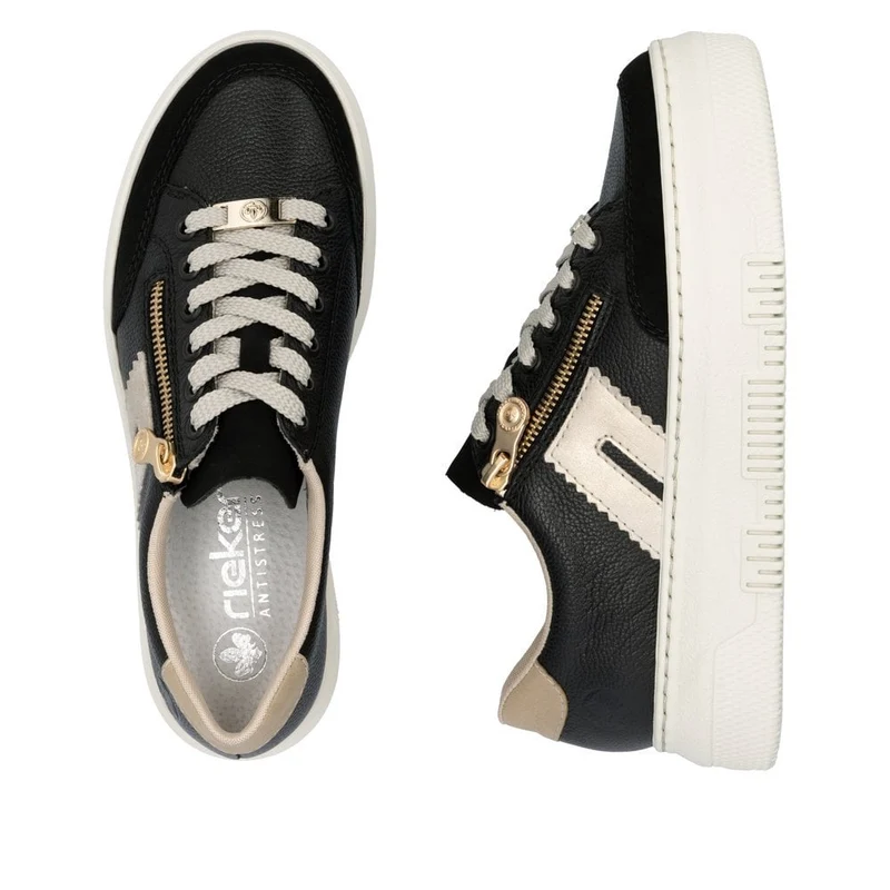Rieker Plateau-Sneakers für Damen - Schwarz