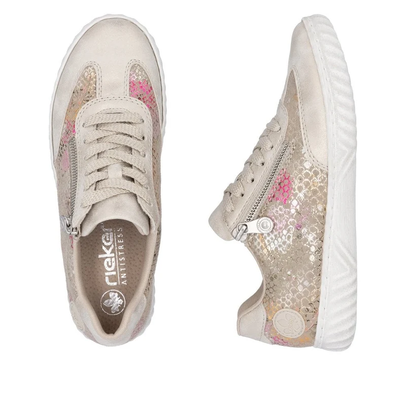 Rieker Sneakers mit Metallic-Print für Damen - Beige
