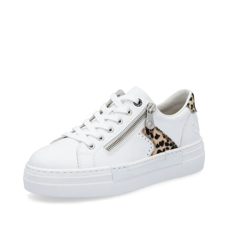 Rieker Plateau-Sneakers aus Leder für Damen - Weiß