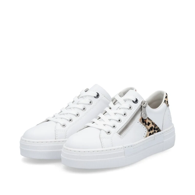 Rieker Plateau-Sneakers aus Leder für Damen - Weiß
