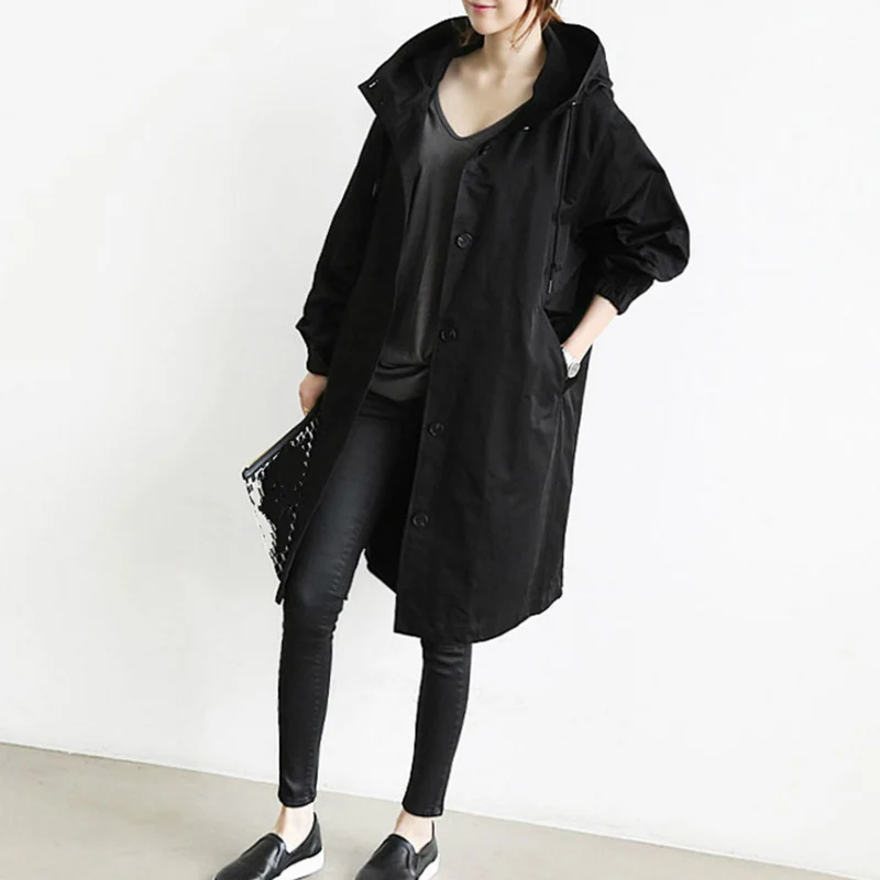 Valentina | Langer Trenchcoat Mit Kapuze Für Stil Und Komfort