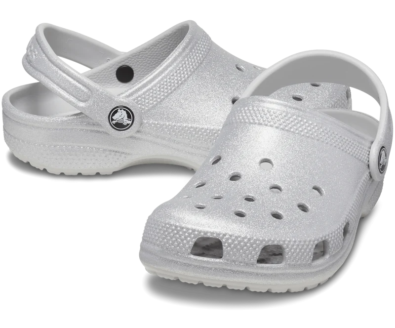 CROCS Klassischer Glitzer-Clog für Kinder - Silber