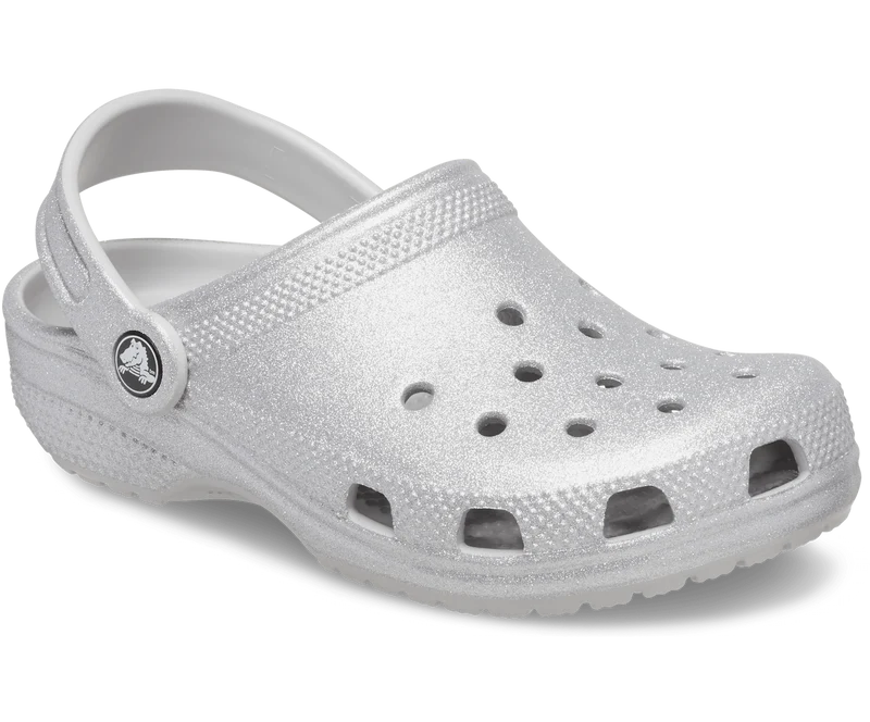 CROCS Klassischer Glitzer-Clog für Kinder - Silber