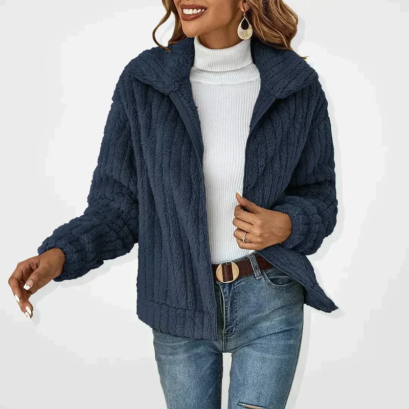 Emilia | Kuschelige Plüsch-Strickjacke Mit Eleganter Oversize-Passform