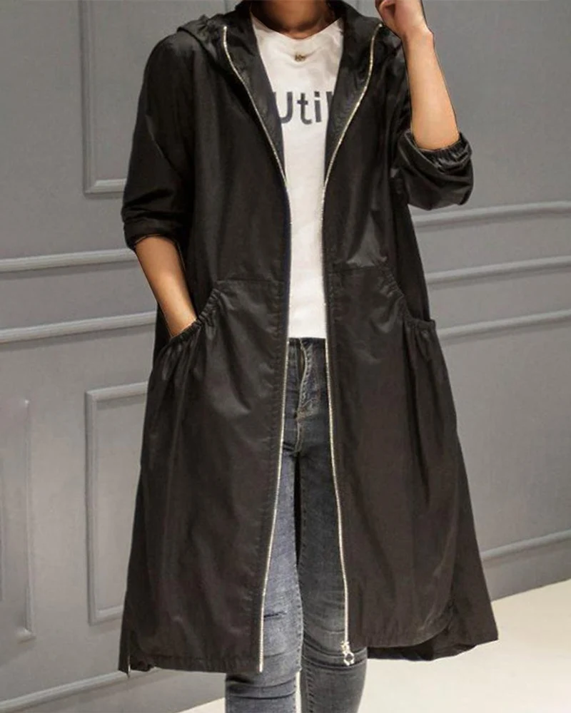 Amelie | Wasserabweisender Kapuzen-Trenchcoat mit Femininer Silhouette