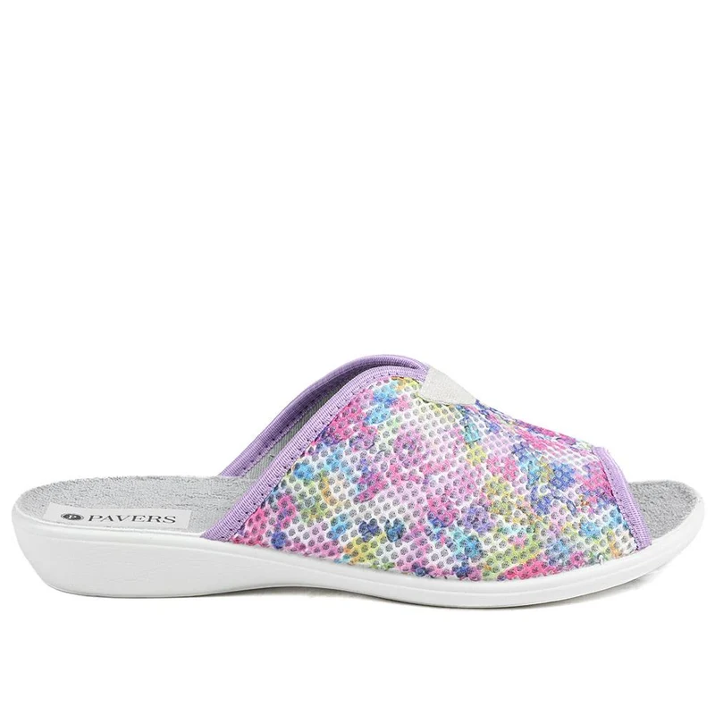 Comfort Slip On Mule Slippers - ADA43003 / 329 293 - Purple Multi