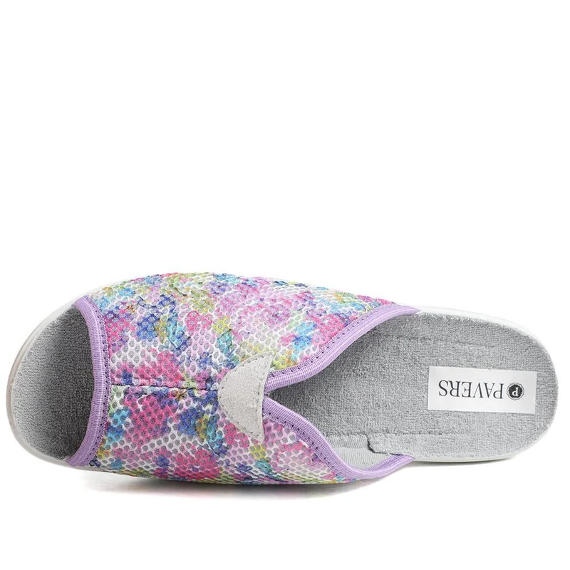 Comfort Slip On Mule Slippers - ADA43003 / 329 293 - Purple Multi