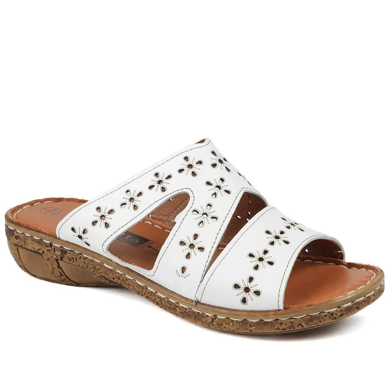 Cushioned Leather Mule Sandals - HAK43002 / 329 317