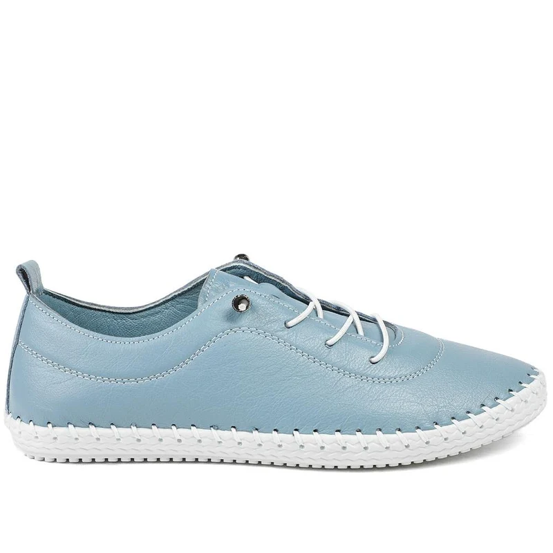 Leather Slip-On Trainers - GOKH37009 / 323 581 - Denim