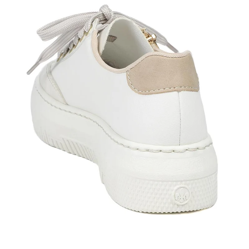 Leather Lace-Up Trainers - RKR41548 / 327 294 - Cream