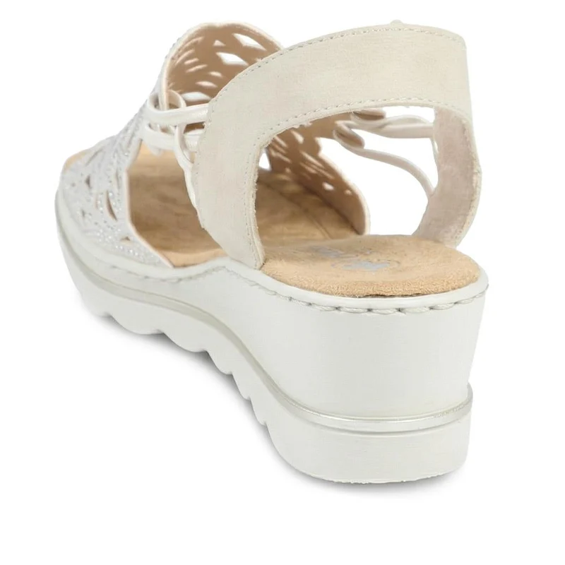 Rieker Wedged Slingback Sandals - RKR43575 / 329 203 - Beige