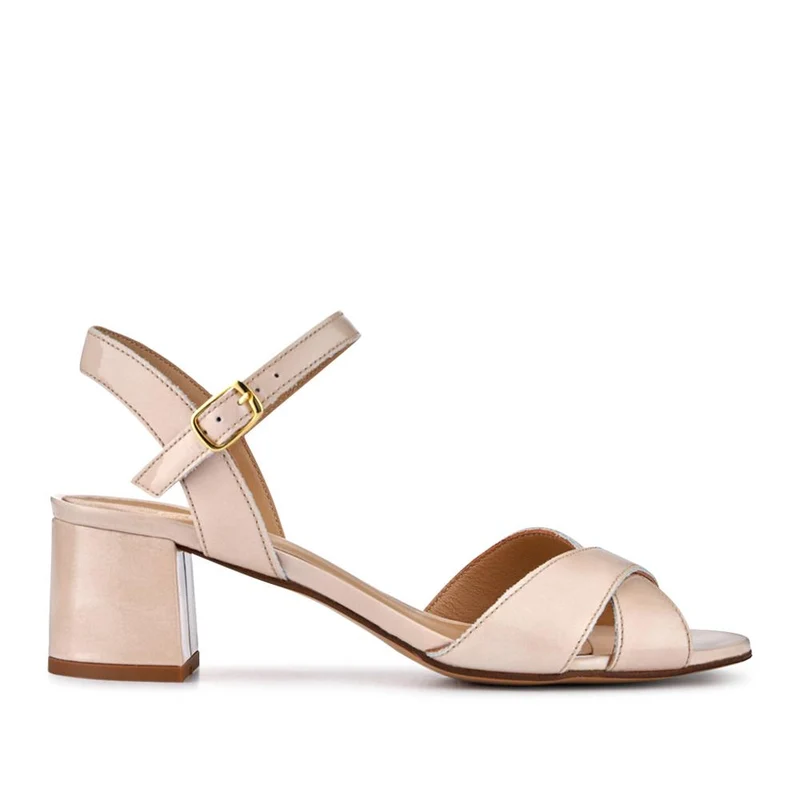 Hesper Leather High Heels - HESPER / 327 790 - Cream Patent