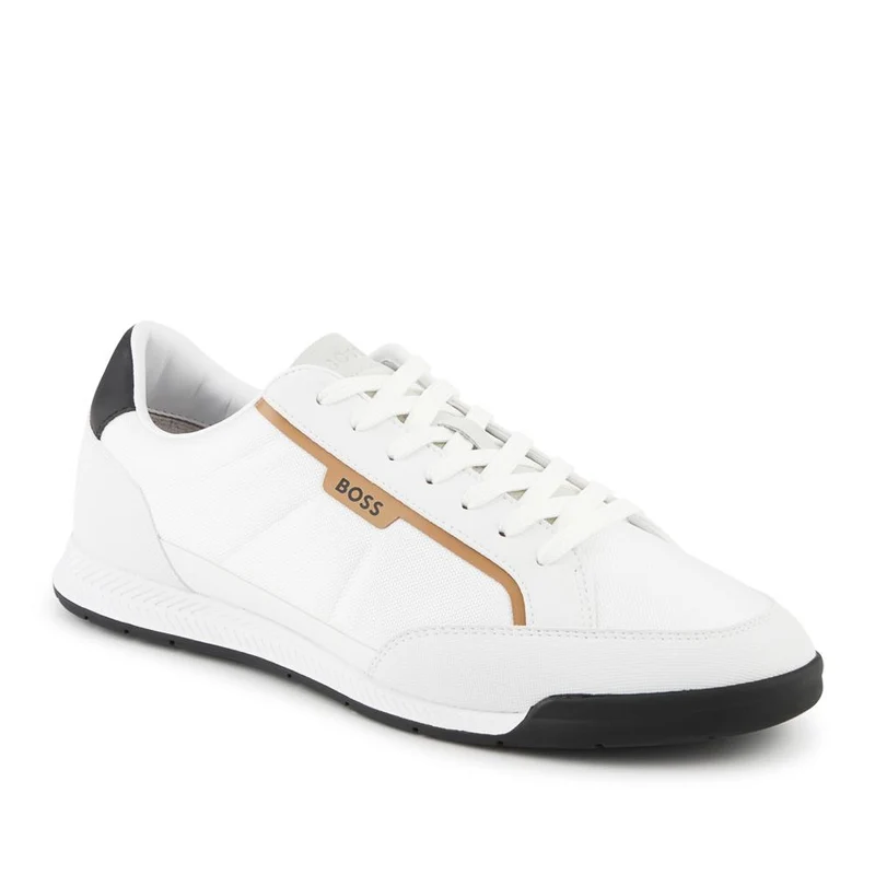 Boss Mixed-Material Lace Up Trainers - HUGO42502 / 327 808 - White