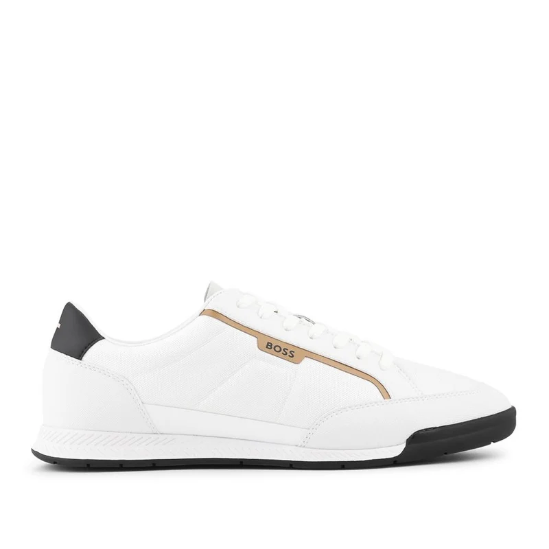 Boss Mixed-Material Lace Up Trainers - HUGO42502 / 327 808 - White