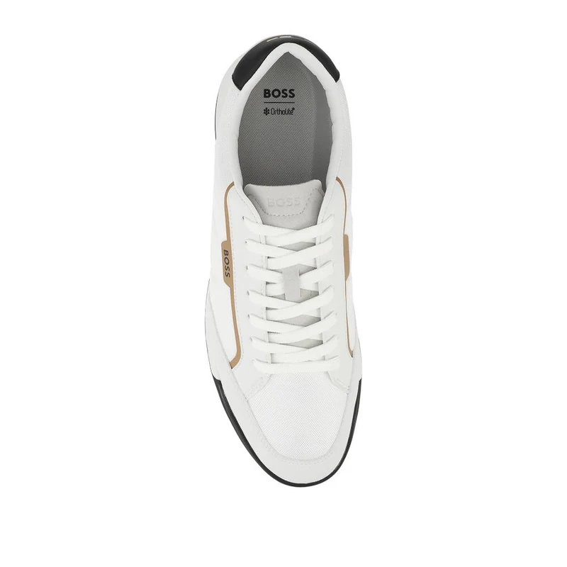 Boss Mixed-Material Lace Up Trainers - HUGO42502 / 327 808 - White