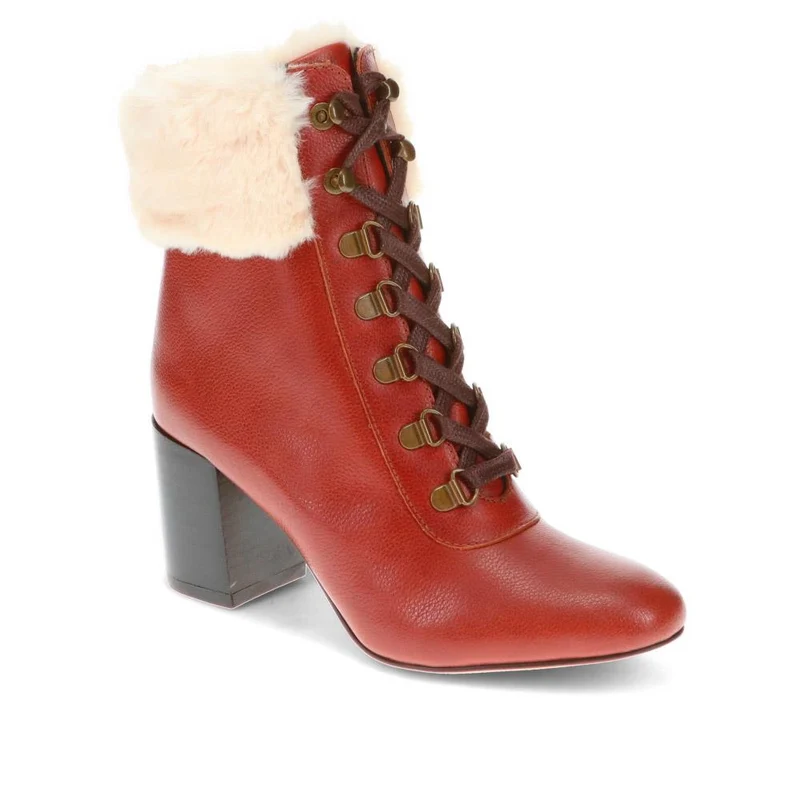 Kelsie Fur-Cuffed Ankle Boots - KELSIE / 325 853