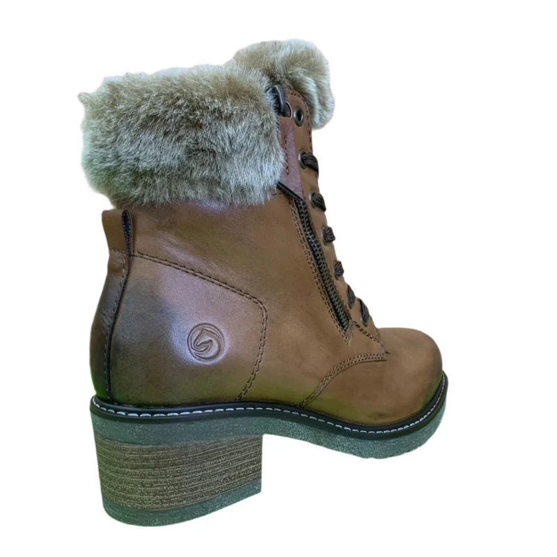 Remonte Damen-Stiefelette aus Leder mit Lammwollefutter - Braun
