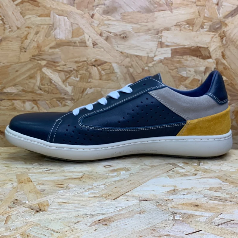 On Foot Herren-Ledersneaker – Marineblau