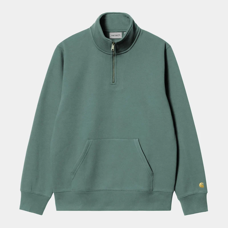 Carhartt WIP Sweat-Top mit Reißverschluss für Herren Chase Neck - Silberne Kiefer