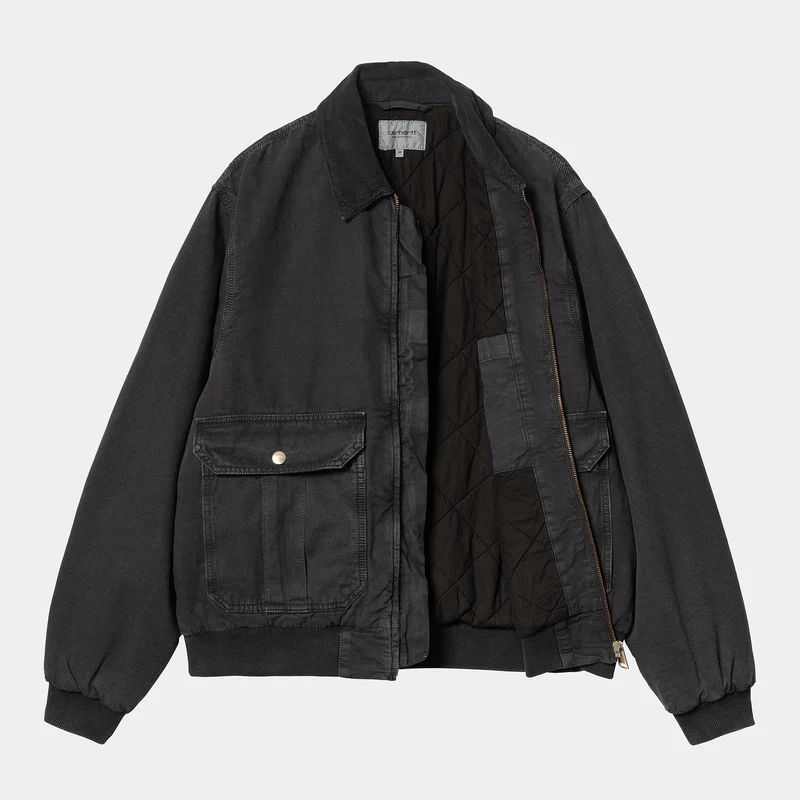 Carhartt WIP Herren Stanton Stone Dyed Jacke - Schwarz