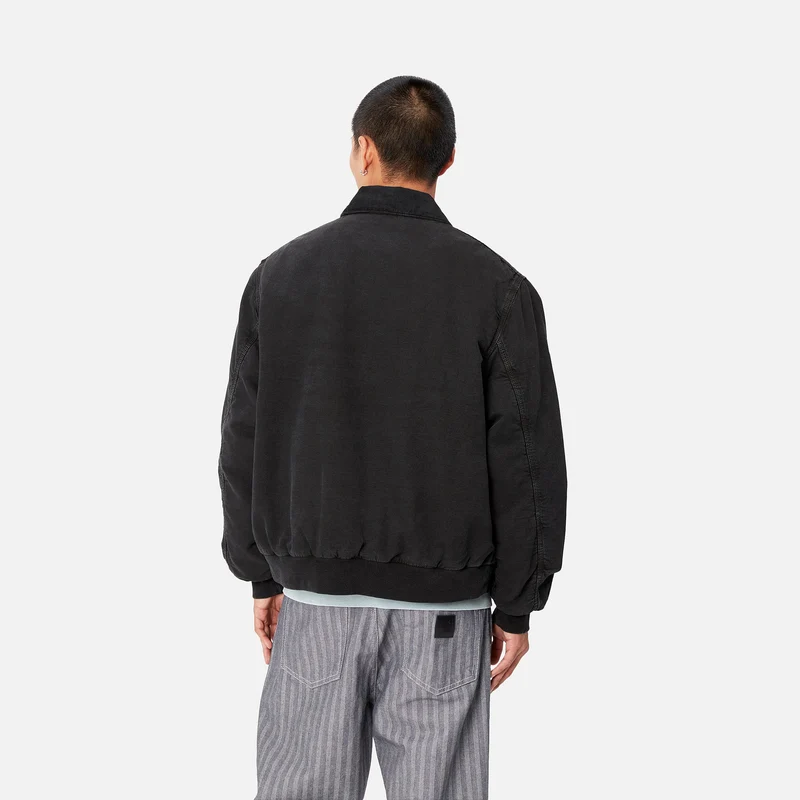 Carhartt WIP Herren Stanton Stone Dyed Jacke - Schwarz