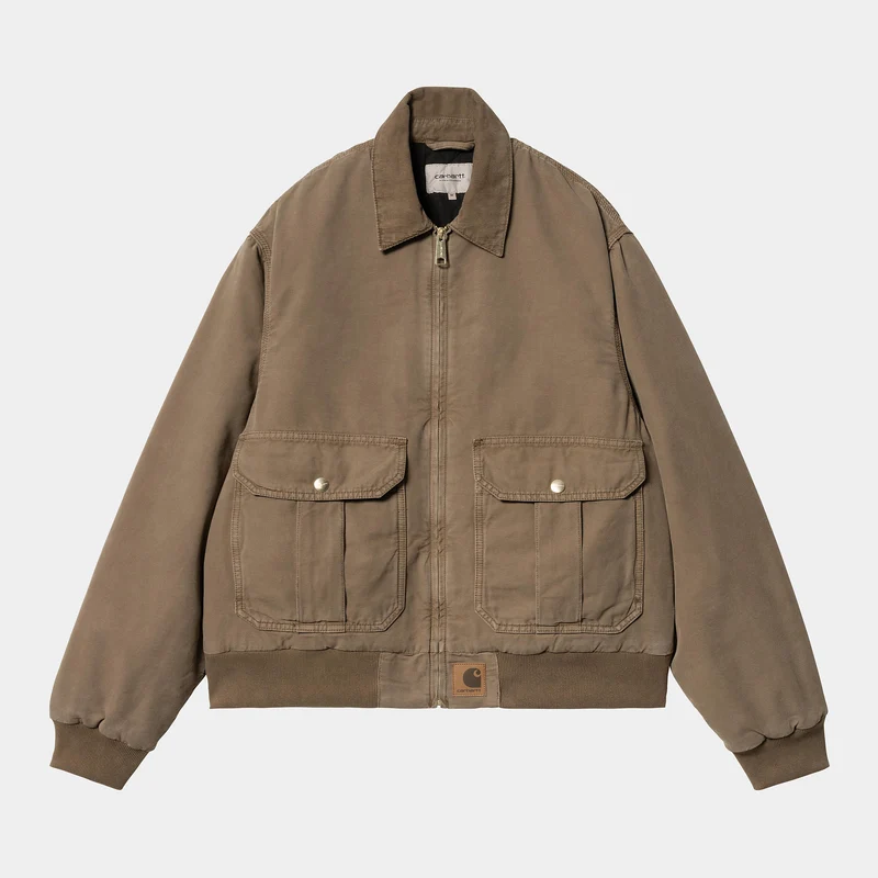 Carhartt WIP Herren Stanton Stone Dyed Jacke - Schokolade
