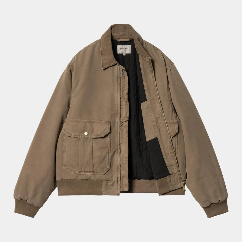 Carhartt WIP Herren Stanton Stone Dyed Jacke - Schokolade