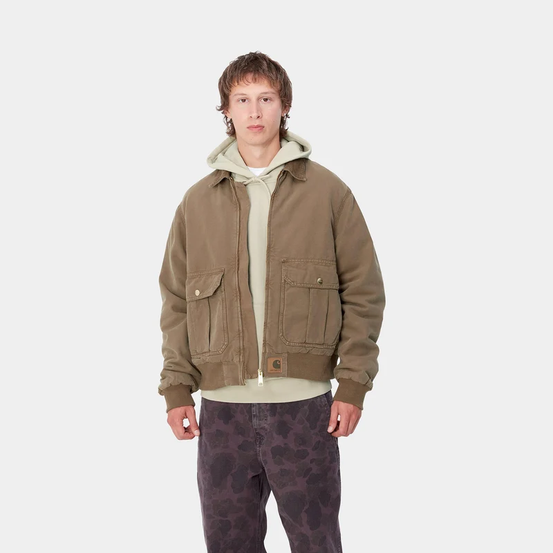 Carhartt WIP Herren Stanton Stone Dyed Jacke - Schokolade